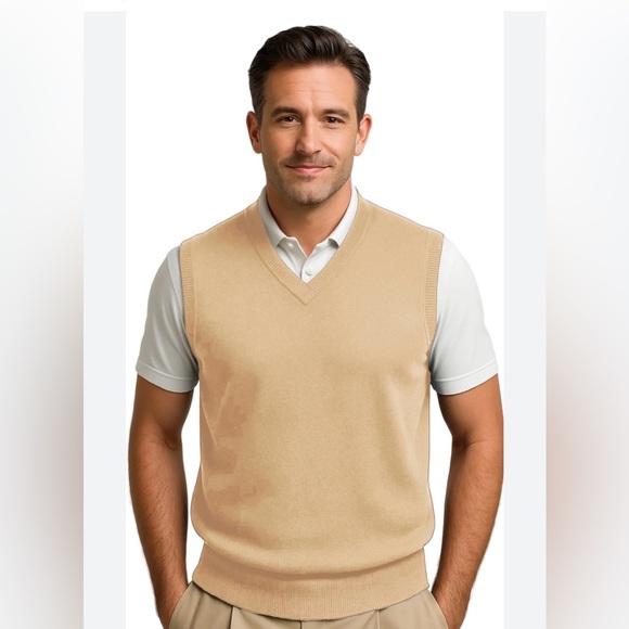 Saddlebred Other - 🏌️♂️⛳️Saddlebred Men's V-Neck Sweater Vest in Tan